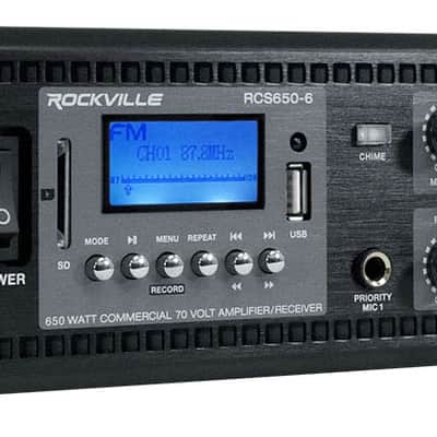 (4) Rockville WET ARRAY 100 BLACK Wall Mount Array 70V Commercial Speakers+Amp image 5