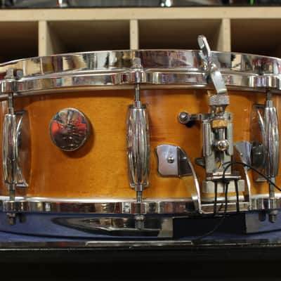 1970s Gretsch 5x14 Stop Sign Badge Snare Drum in Natural High Gloss Finish image 4