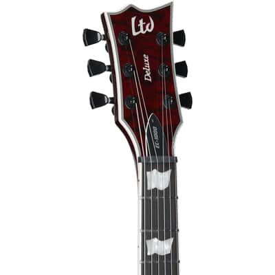 ESP LTD Deluxe EC-1000-QM Electric Guitar, See-Thru Black Cherry, Open Box (Very Good) image 7