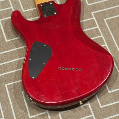 Dean Avalanche 7 2000s - Translucent Red 7-String Electric Guitar String Through Body image 4
