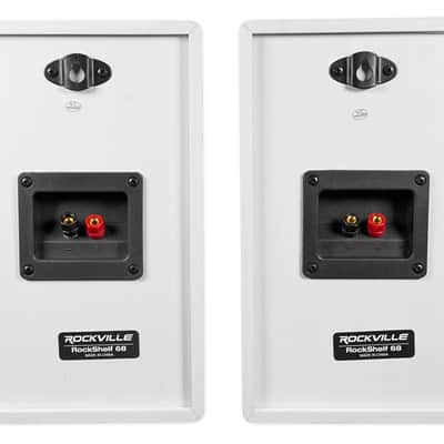 2) Rockville RockShelf 68W 400w White 6.5 inch Home Theater Bookshelf Speakers/8 Ohm image 3