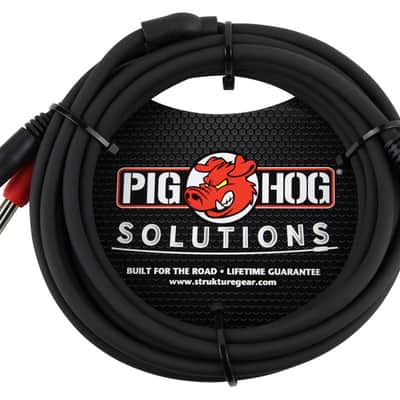 Pig Hog 10ft Male Stereo Breakout Cable, 3.5mm to Dual 1/4" Mini 1/8 PB-S3410 image 2