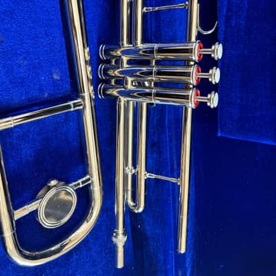 Silver Valve trombone, with case and mouthpiece image 6
