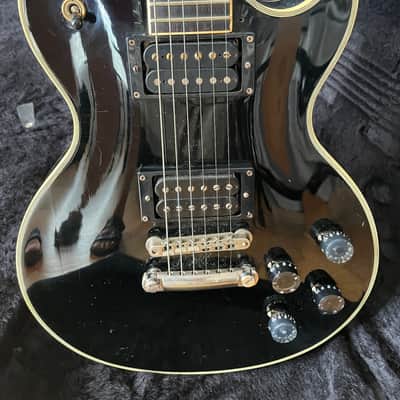 1990's Fernandes Burny LC-75 John Sykes Custom Black ALL Mahogany body Made in Japan image 2