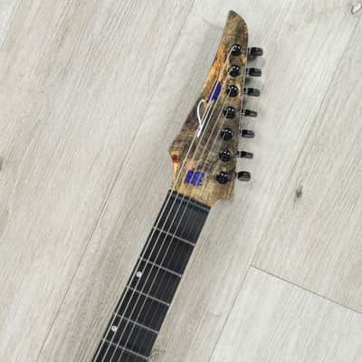 Legator Ninja X7 7-String Guitar, Buckeye Burl Top, EverTune Bridge, Royal Purple image 8