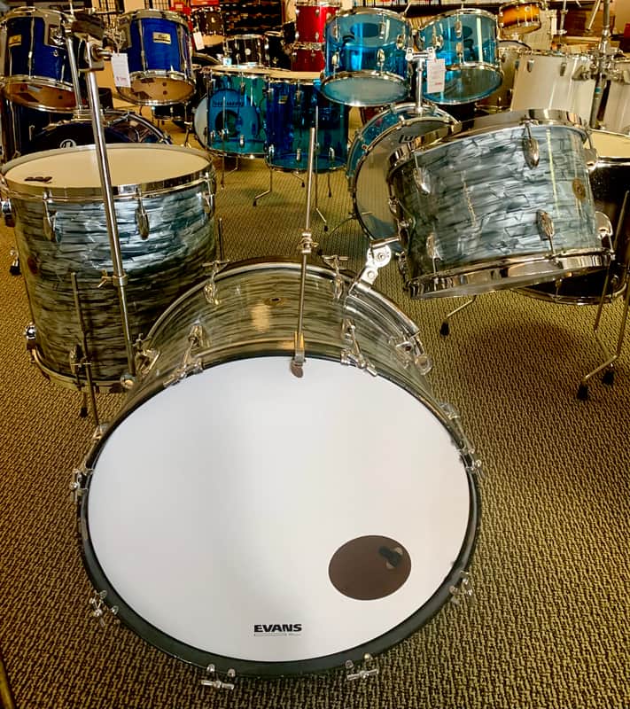Gretsch Broadkaster “Name Band” Outfit 13/16/22 1950’s - Blue Pearl image 1