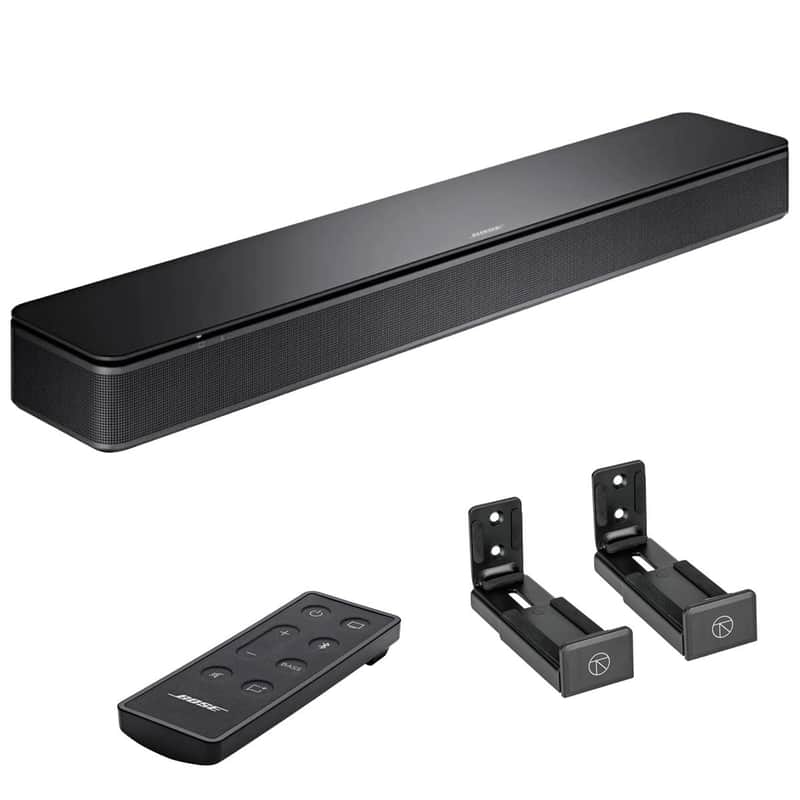 Bose TV Speaker Soundbar with Bluetooth and HDMI-ARC, Universal Adjustable Soundbar Wall Mount Brackets Bundle for Wall Mounted TVs, Dialogue Enhancement, TV Audio Speaker System image 1