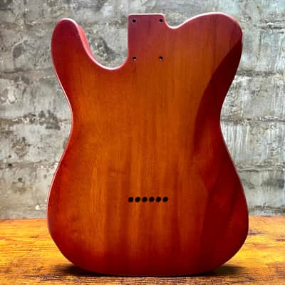 Warmtone CG Flamed Maple Telecaster Guitar Body "Amber Burst” 4.8lbs image 2