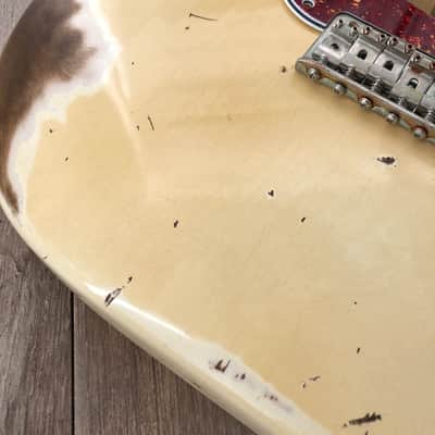 FRANCHIN Mercury guitar body Heavy Relic Aged Vintage White 100% Nitro Lacquer Cracks SSS Poplar Stratocaster-Strat-S-Style Made in Italy - Stock piece #23520926 image 8