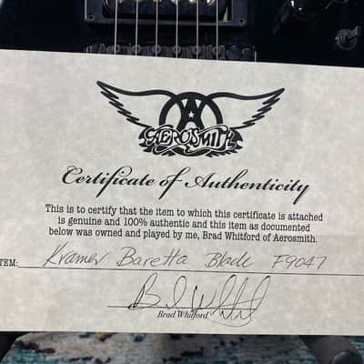 Kramer Brad Whitford’s Aerosmith, Sustainer, Authenticated (#89) 1987 - 1994 Black image 8