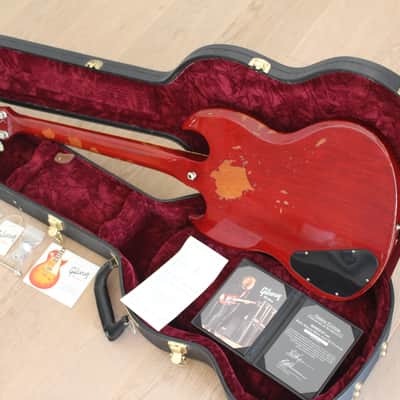 Gibson Custom Shop "Inspired By" Robby Krieger THE DOORS SG Standard Aged & Signed, 2009 Tom Murphy Aged - Dark Heritage Cherry image 7