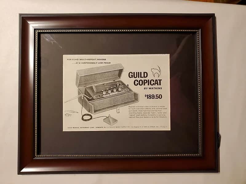 1963 Guild Guitars Promotional Ad Framed Guild Copicat Echo/Reverb Unit Original image 1