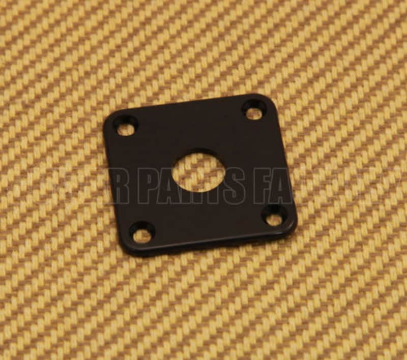 AP-0633-023 Square Jack Plate For Les Paul® Guitar/Bass - Black Plastic image 1