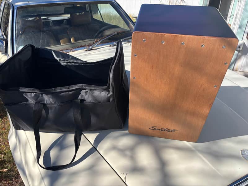 Sawtooth Cedar Wood Cajon Drum Percussion Box with String-Snare image 1