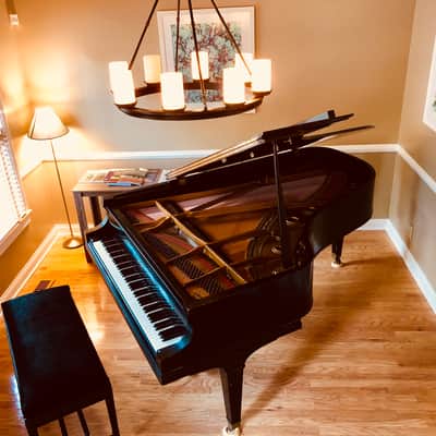Baldwin F series, Semi Concert Grand Piano, 7′ Black F 1968-69 - Hammers and strings etc were renewed. image 1