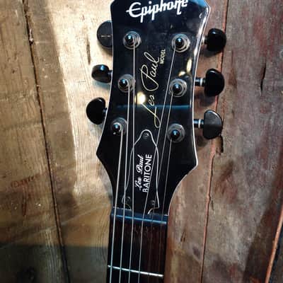 USED EPIPHONE LES PAUL BARITONE GUITAR WHITE image 4