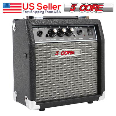 5 Core Guitar Amplifier 10 Watt Electric and Acoustic Amp for Practice with Inbuilt Speaker Aux Input Volume Bass Treble Control Amp GA 10 BLK image 4