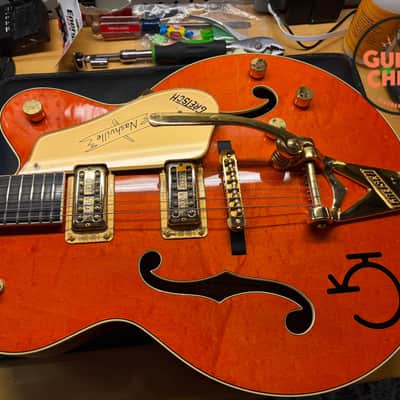 1990 Gretsch 6120W Nashville Western Orange MIJ Filter'Tron Bigsby OHSC image 14