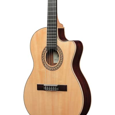 Ibanez GA Series GA34STCE Thinline Solid Top Classical Acoustic-Electric Guitar Natural image 10