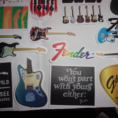 OOP Huge Lot of 52 mini Guitar Decals / Stickers Case Candy Strat Tele Jaguar P Jazz Bass scrap book image 9