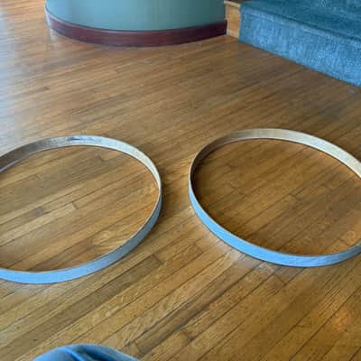DW Collectors 22" WMP White Marine Pearl Bass Drum Hoop Pair Hoops image 5