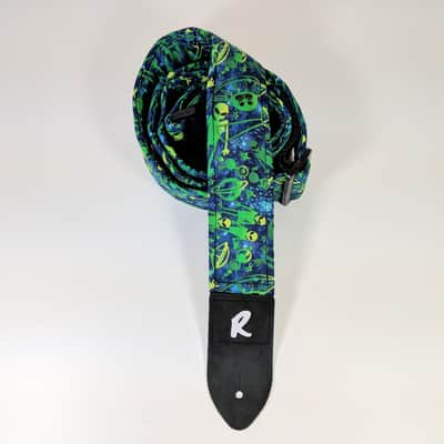 UFO Alien Guitar Strap - Green Alien Guitar Straps - Flying Saucer Strap - Area 51 Guitar Strap image 4