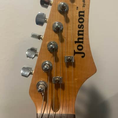 Vintage Johnson by AXL Strat-Style Electric Guitar – Seymour Duncan Pickups – Guyker Bridge – Transparent Blue image 9