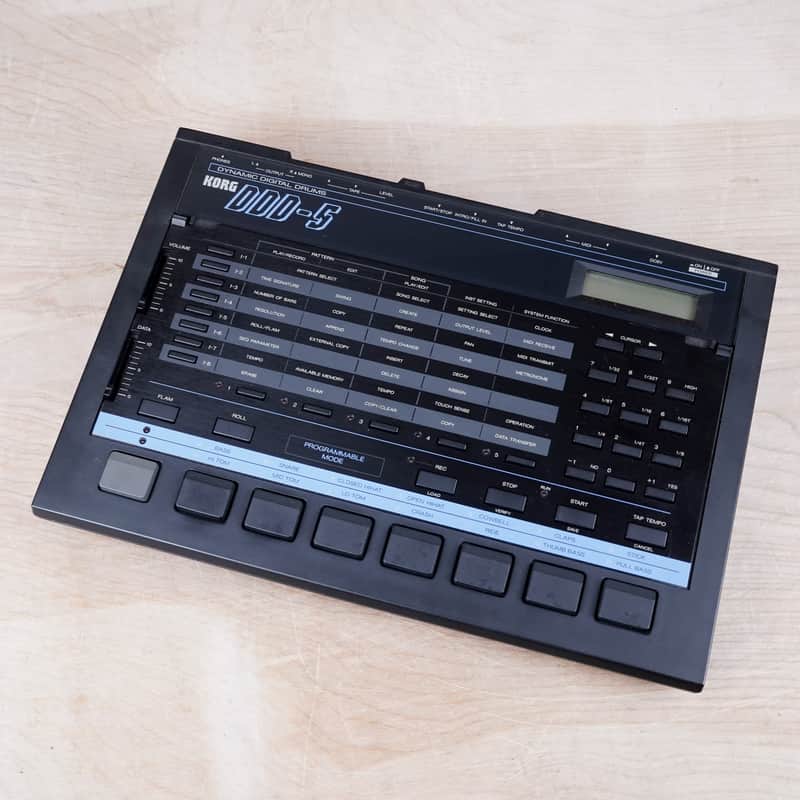 Korg DDD-5 Dynamic Digital Drums 1987 Black w/ Power Supply image 1