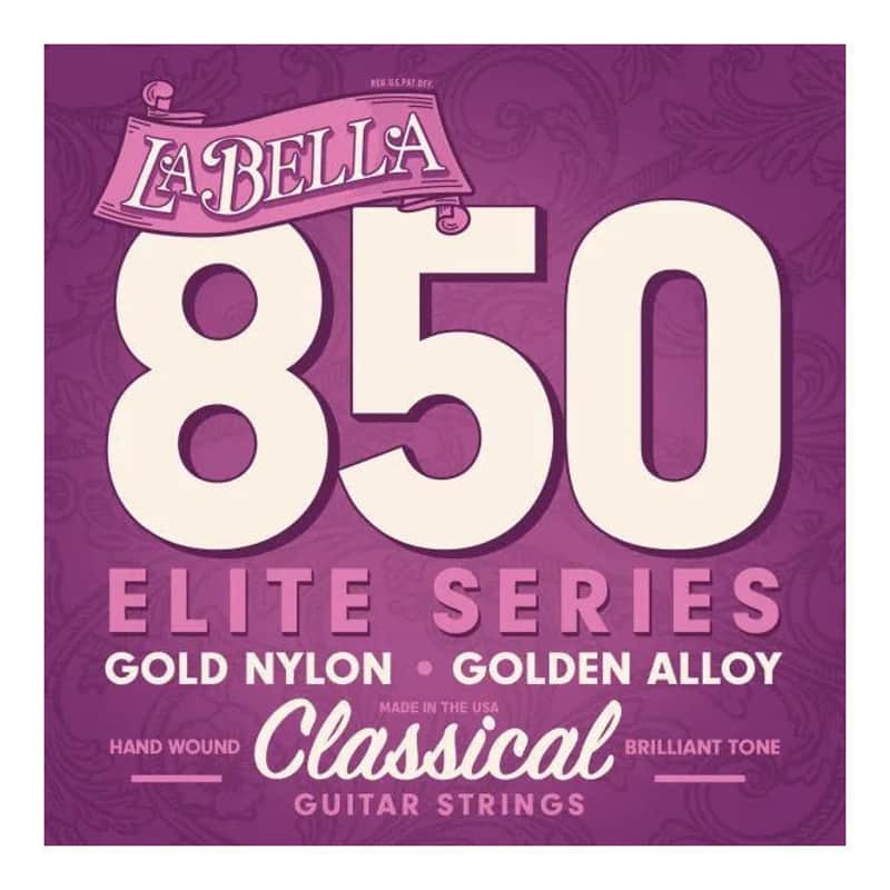 La Bella 850 Elite Nylon Guitar Strings - Gold Nylon - Golden Alloy - Medium Tension image 1
