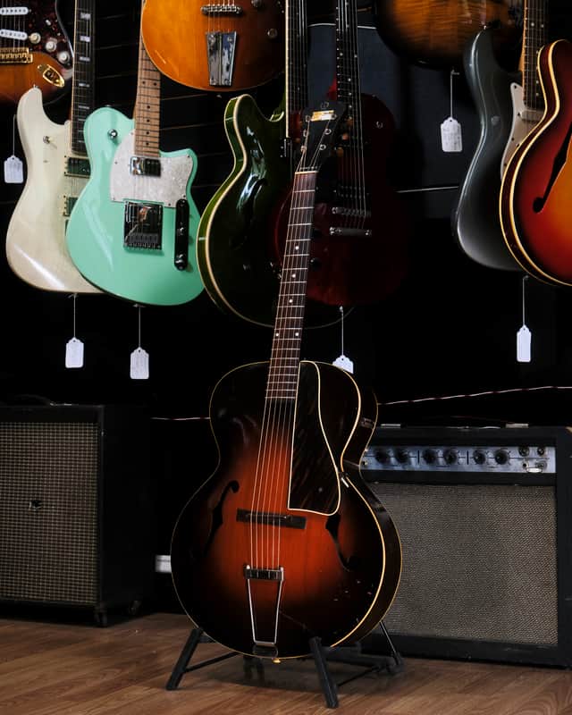 1938 Recording King Model M-2 / 1136 Sunburst Made by Gibson w/ Hard Case (Good) *Free Shipping* image 1