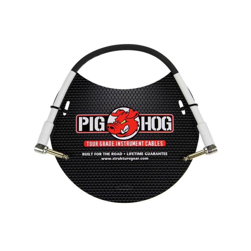 Lifetime Warranty! Pig Hog 1' 1/4" Rt Angle to 1/4" Rt Angle 8mm Instrument Cable, image 1