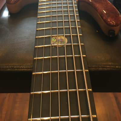 Wolf 7 String Bass Gloss Quilted Bubinga Top Neck-Thru w/ Gigbag image 10
