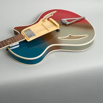 Wandre Blue Jeans/Teen Ager Model 900 Semi-Hollow Body Electric Guitar (1960), black hard shell case. image 7