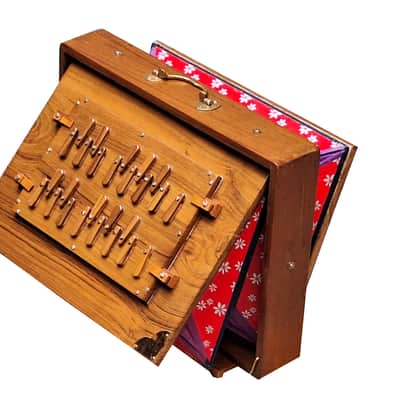 2 Octave Shruti Box Premium Teak Wood Indian Drone Instrument 440Hz image 5