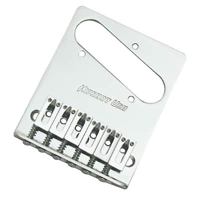 Hipshot 3-Hole 6-Saddle Telecaster Tele Guitar Bridge - STAINLESS STEEL CHROME