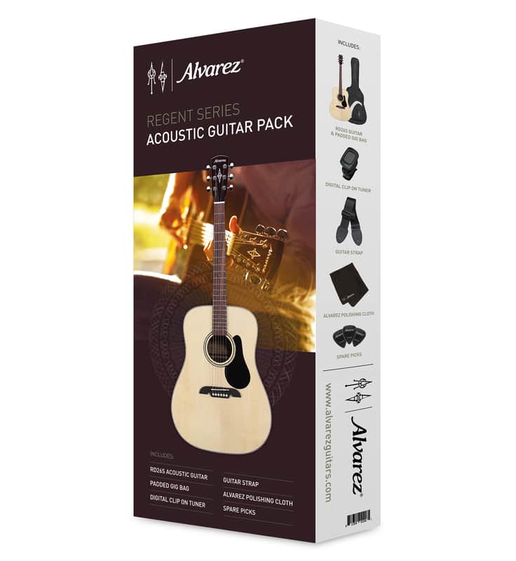 Alvarez acoustic guitar RD26S-AGP-Regent 26 Series Starter Pack w/Bag, Tuner, Straps, Cloth, Picks image 1