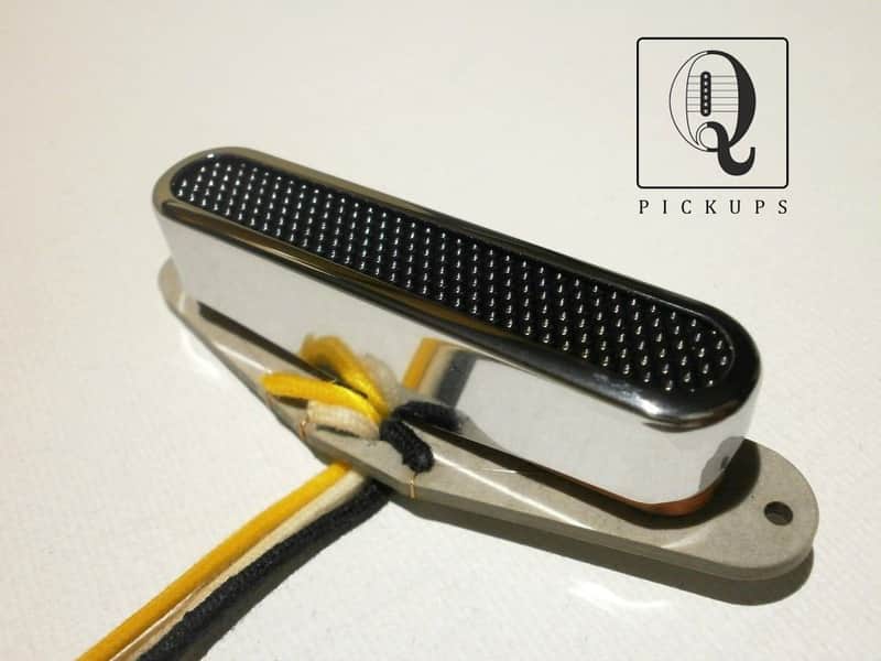Telecaster Neck Pickup Chrome Plated Open Cover Black Foil Alnico Hand Wound Coil Tap by Q pickups image 1