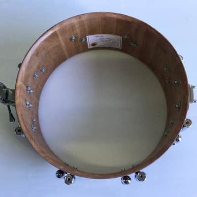 Scott’s custom drums Gold Custom 6 1/2”x14” cherry wood stave snare drum 2024 - Cherry red image 15
