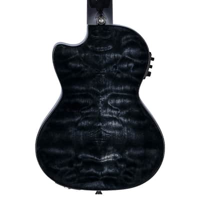 Lanikai QM-BKCET Tenor Electro-Cutaway Quilted Maple (BLK Stain) Ukulele with Styro Case image 2