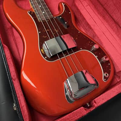 Fender Custom Shop 1966 Precision Bass Closet Classic - Candy Tangerine with Painted Headcap image 10