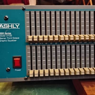 Ashly GQX Series Model 3102 Stereo Third Octave Graphic Equalizer 2000's - Grey/Green image 3