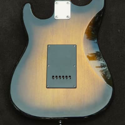 Tobacco Sunburst Custom Shop Mahogany Strat+7-Sound Switching+ Working Bridge Tone +SRV Pickups + Treble Bleed Circuit + '59 Style Neck with "C" Profile+ Setup+ Leveled, Crowned and Polished Frets+ Kluson Style Vintage Tuners + Aged Guard! image 6