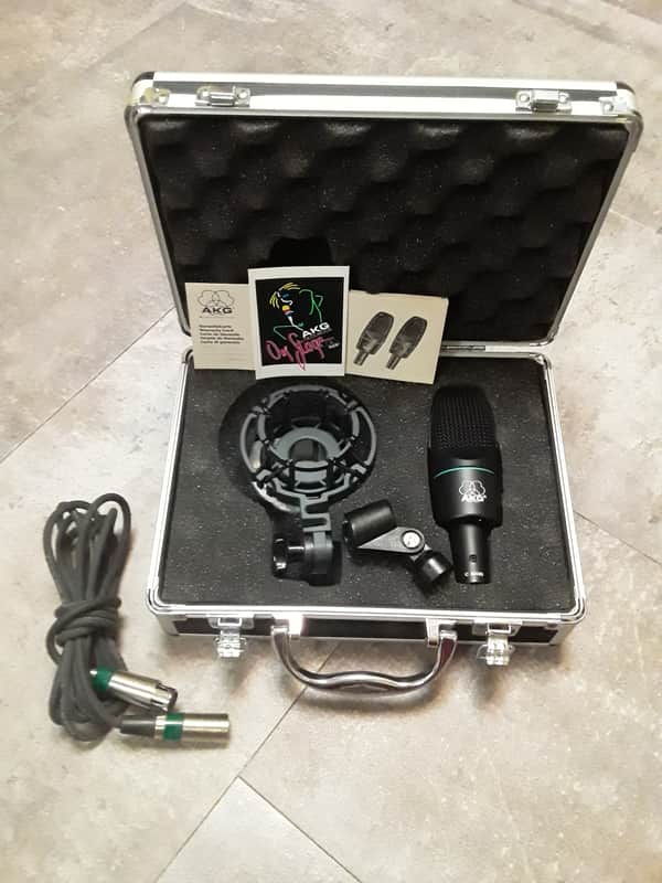 *Rare* Vintage 90's Era AKG Mic with Stand Clip, Shockmount, Case & Cable - (Never Used/100% Mint) image 1