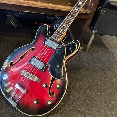 Univox Hollowbody bass 30.5” scale 60’s - Sunburst image 13