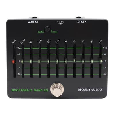 MOSKY BOOSTER & 10 Band Equalizer Pedal EQ Clean Buffer Booster 31.25Hz-16kHz