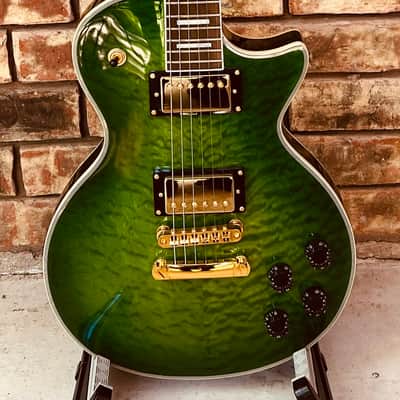 Firefly LP-Style Electric Quilted Top (Green Burst) image 1