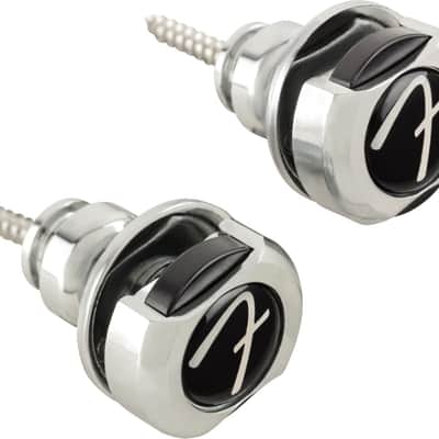 Genuine Fender Infinity F Logo Strat/Tele Guitar Strap Locks Straplocks - CHROME image 2