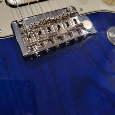 Fender Partscaster HH Shawbucker Stratocaster w/ 50's Player Series Neck - Sapphire Blue Transparent (C016-49) image 13