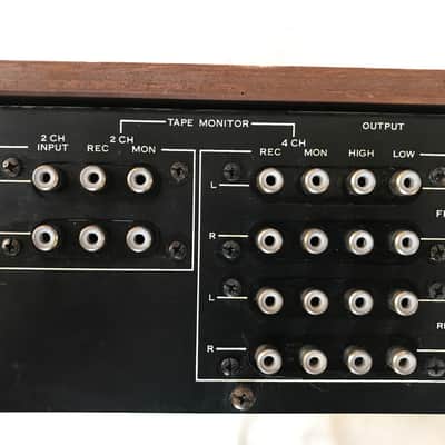 Sansui QS-1 1970’s - Black brushed aluminum faceplate, walnut finished veneer top and side image 3