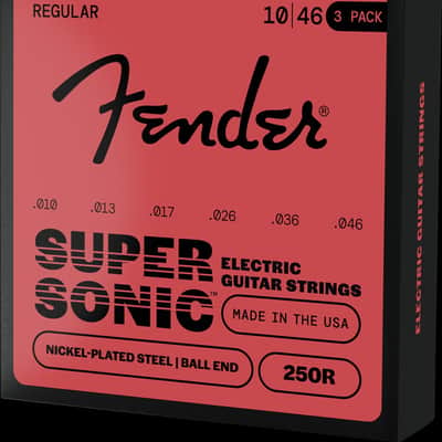 3-PACK Fender Super 250R NPS Electric Guitar Strings Set - REGULAR 10-46 GUAGE